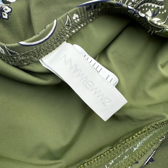 🆕 ZIMMERMANN 🧿 NWOT Paisley Scarf Sculpt Bandeau Swimsuit - Sz 3 - US 8, Green - Picture 12 of 15